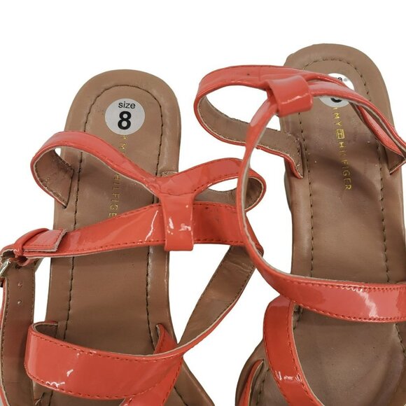 Tommy Hilfiger Cork Wedge Sandal Pink Size 8 - Picture 4 of 9